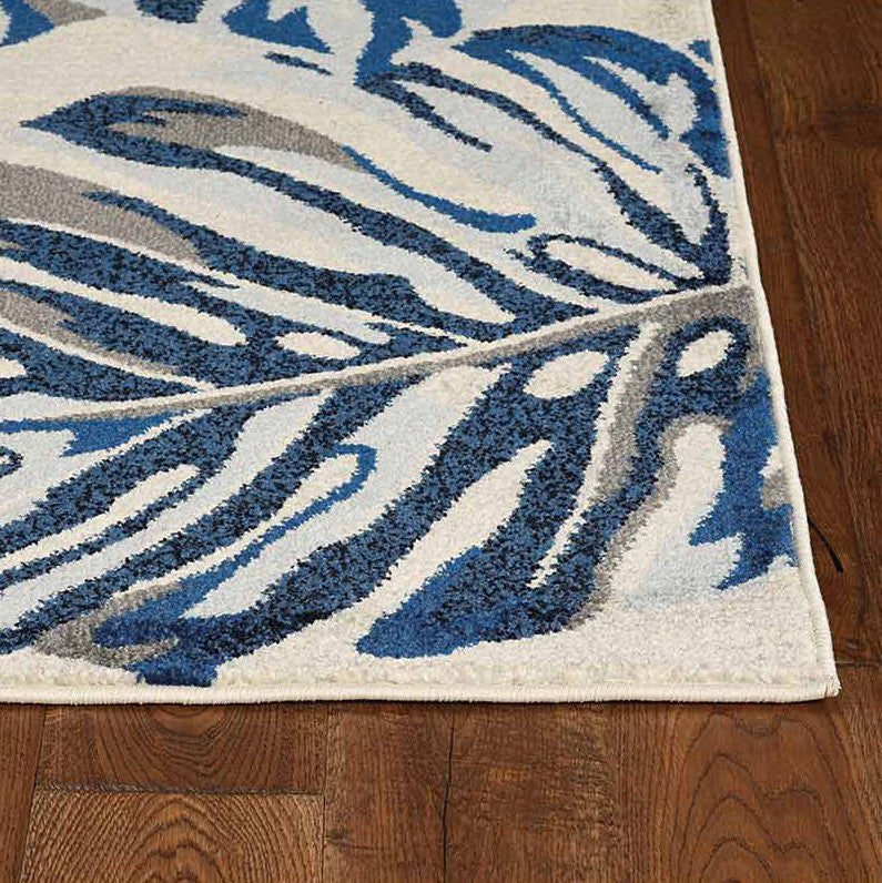 Palm Reef Blue Rug - 5 x 8