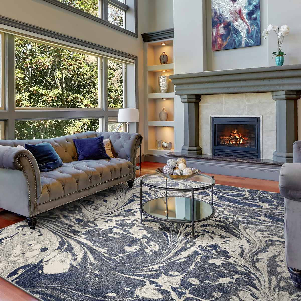 Riptide Gray Rug - 3 x 5