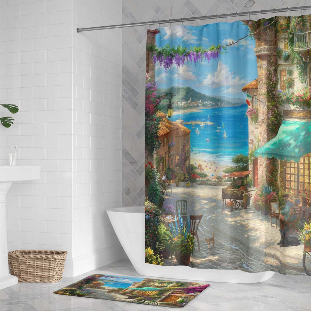 Thomas Kinkade Italian Cafe Shower Curtain
