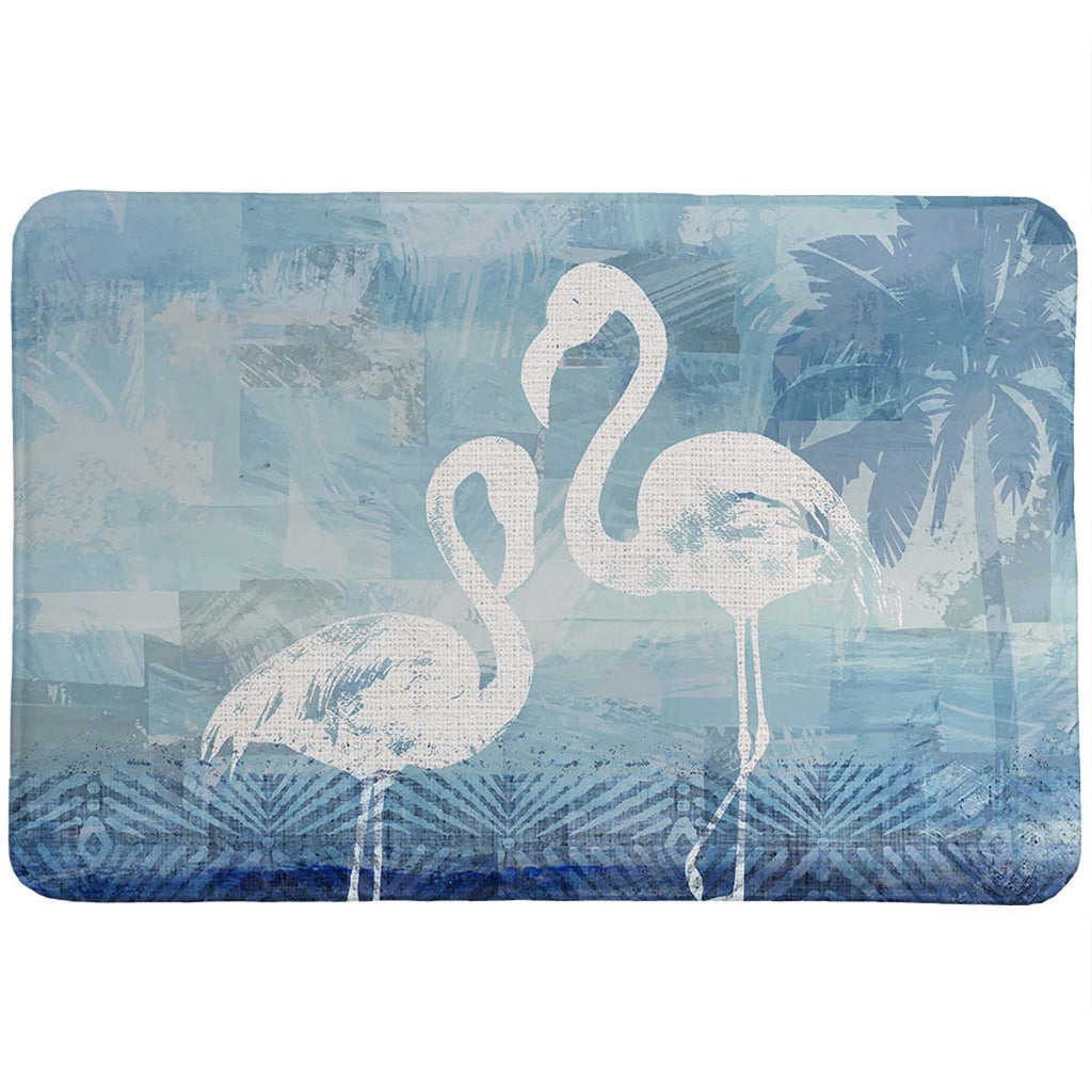 Blue Flamingo Bath Rug