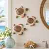 Brown Mosaic Sea Turtle Wall Sculptures - Set of 3