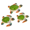 Green Mosaic Sea Turtle Wall Sculptures - Set of 3