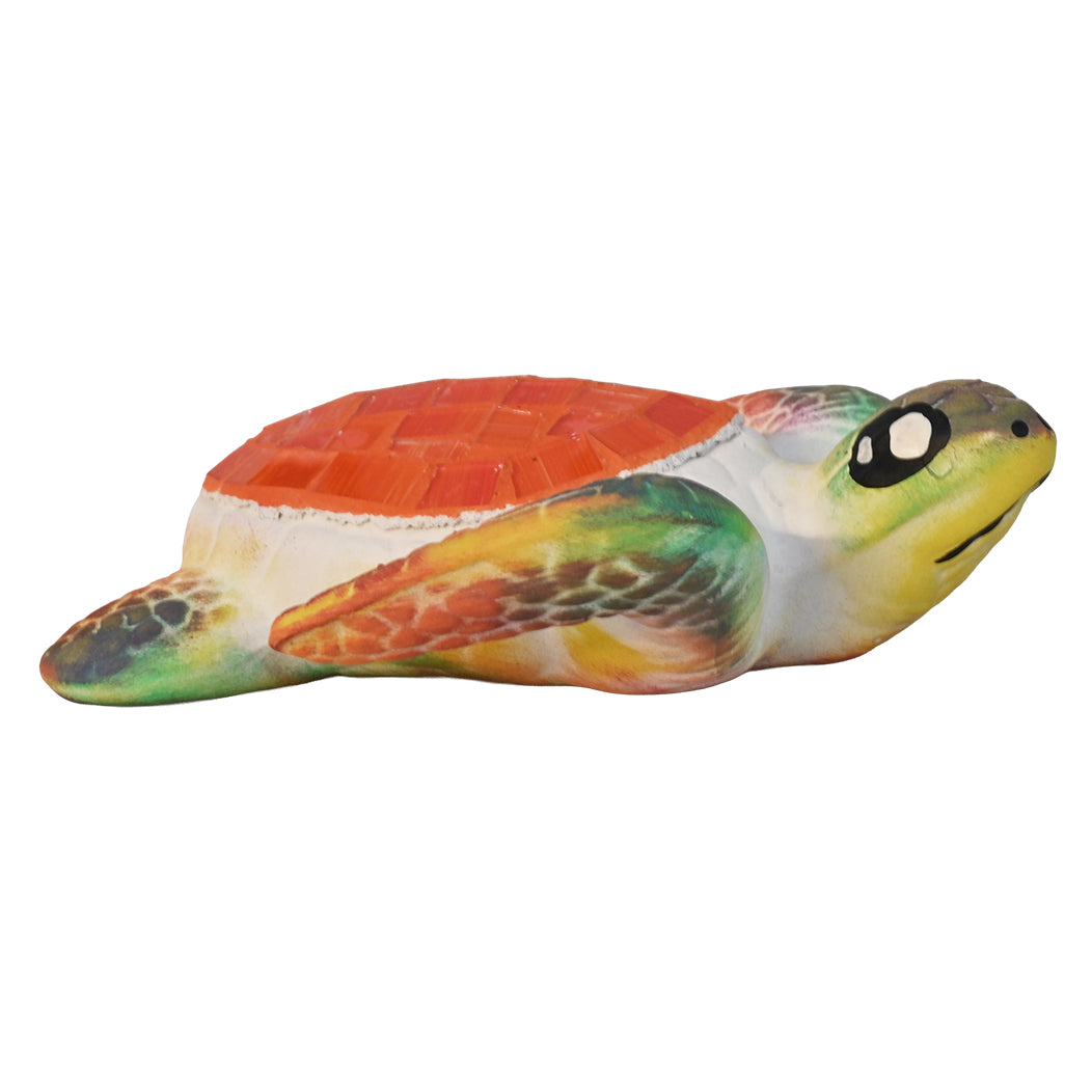 Orange Mosaic Sea Turtle Wall Sculptures - Set of 3