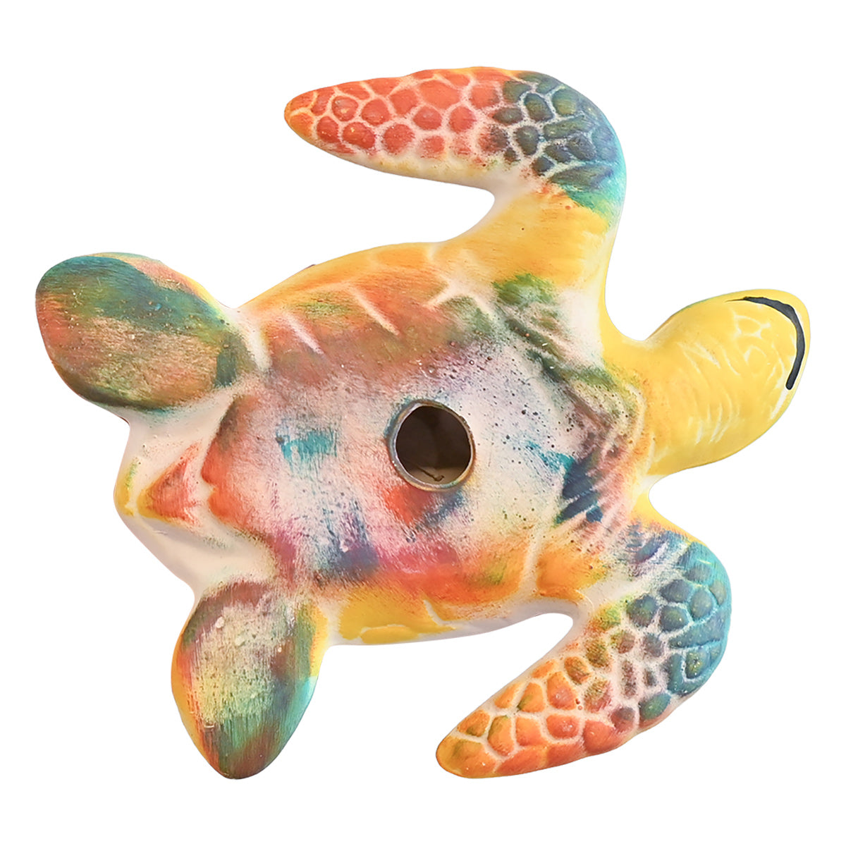 Orange Mosaic Sea Turtle Wall Sculptures - Set of 3