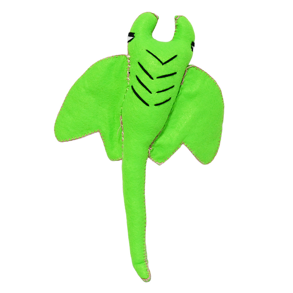 Whimsical Green Stingray Pillow