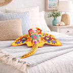 Whimsical Yellow Stingray Pillow