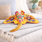 Whimsical Yellow Stingray Pillow