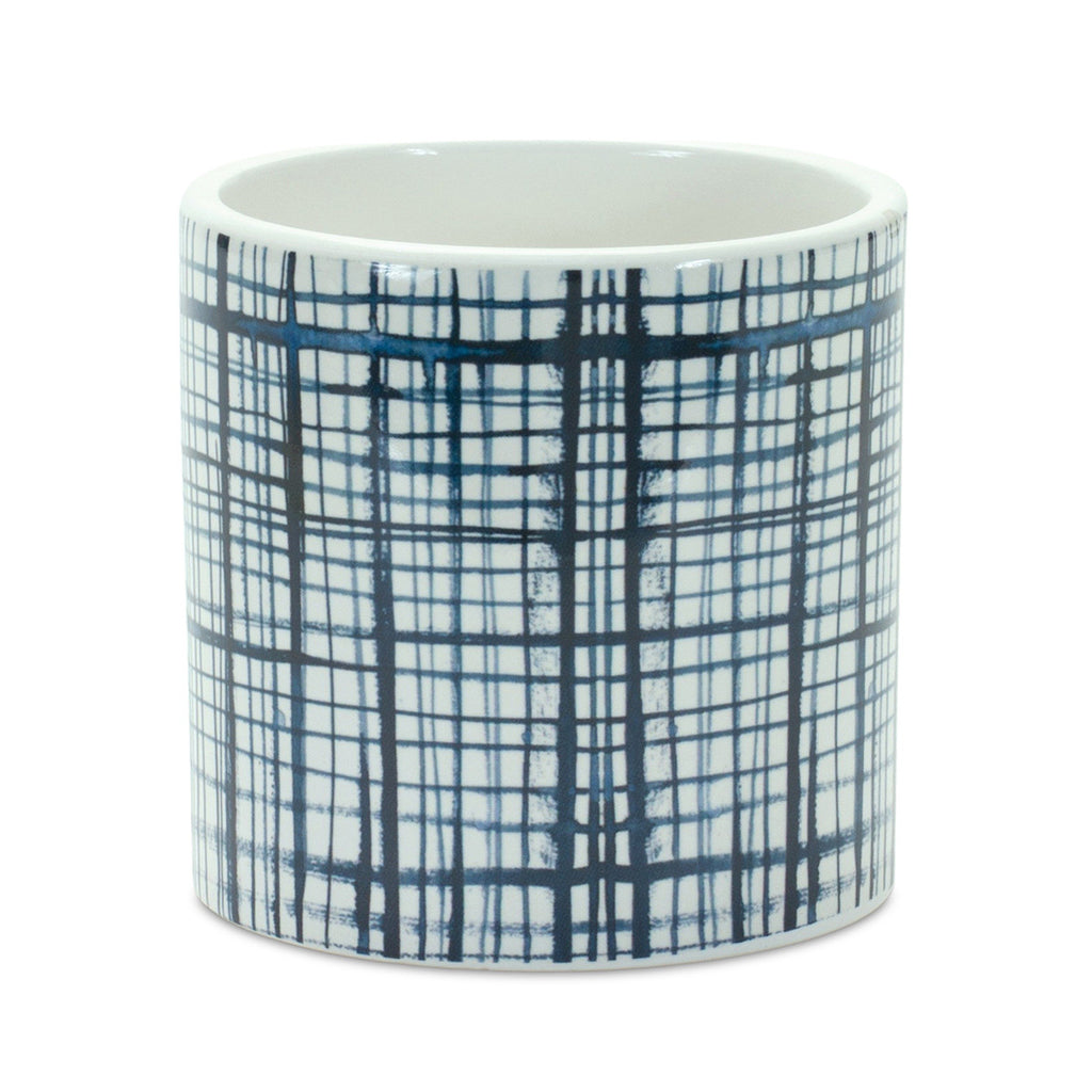 Crisscross Blue Pots - Set of 2