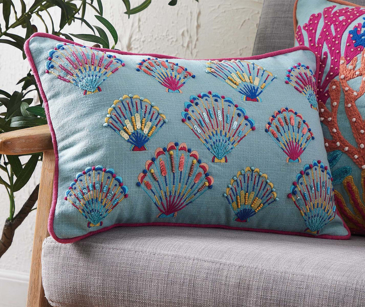 Vacation Seashell Pillow