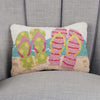 Beach Flip Flops Hooked Pillow