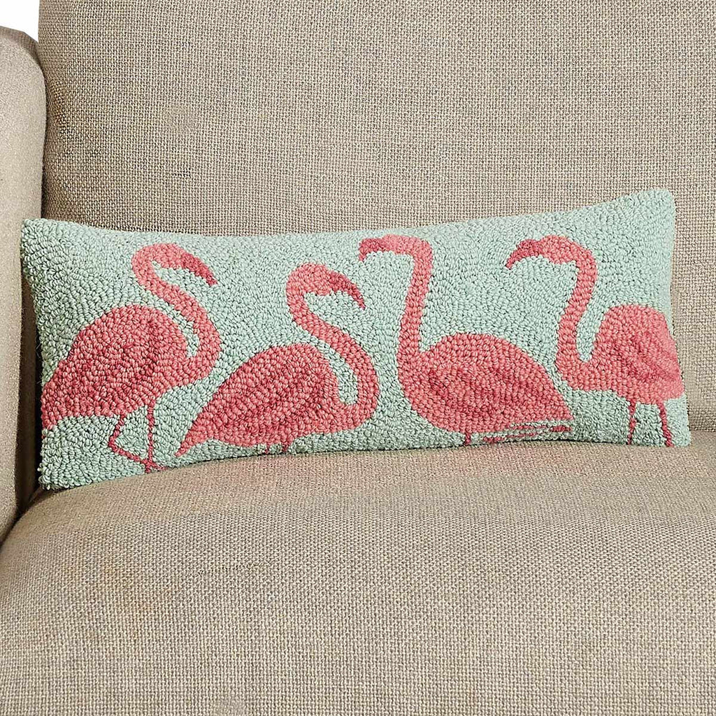 Flamingo Paradise Hooked Pillow