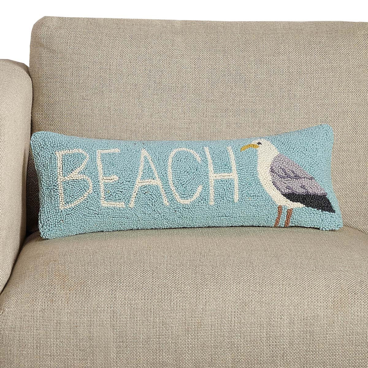 Coastal Life Beach Hooked Pillow - OUT OF STOCK UNTIL 10/08/2026