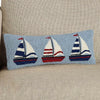 Nautical Trio Sailboat Hooked Pillow - SALE