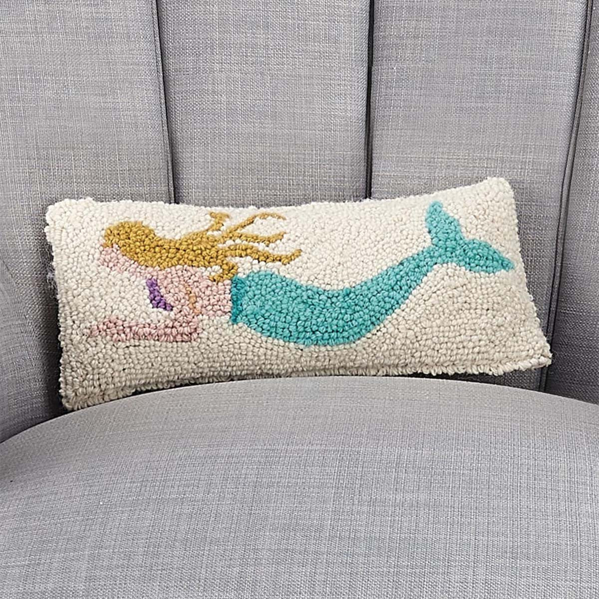 Mermaid Harmony Hooked Pillow
