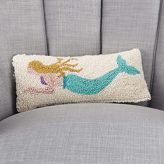 Mermaid Harmony Hooked Pillow