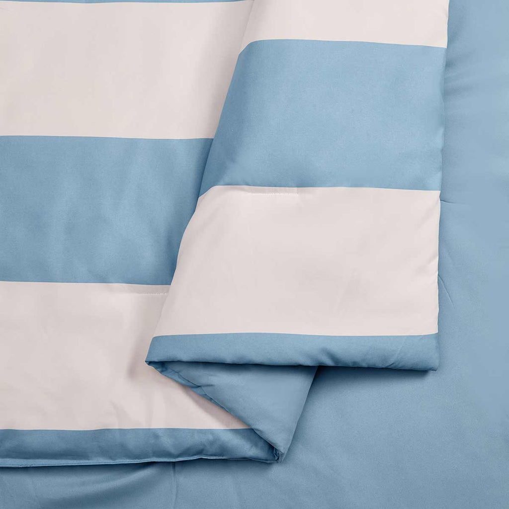 Bayside Blue Stripes Comforter Set - Twin