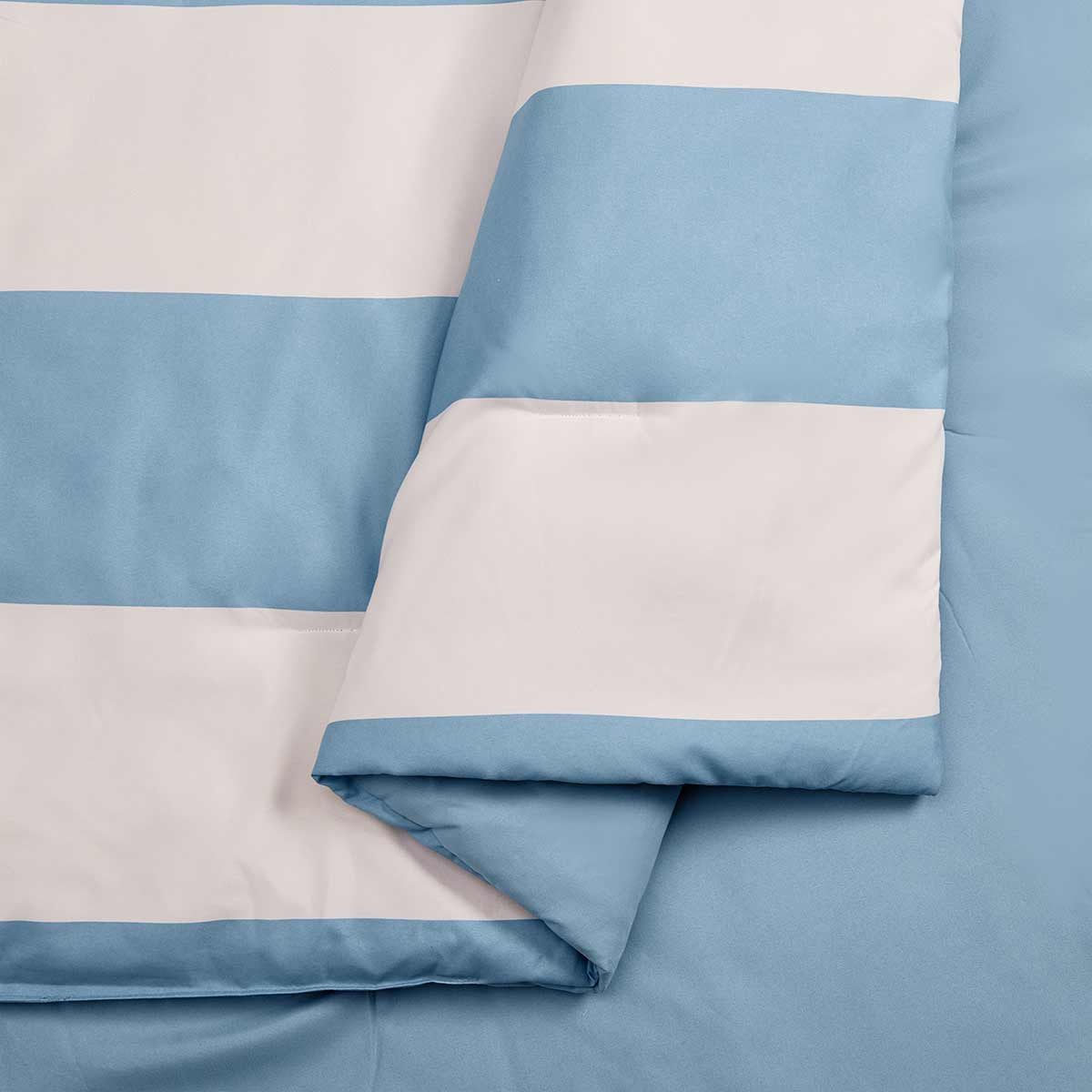 Bayside Blue Stripes Quilt Set - Twin