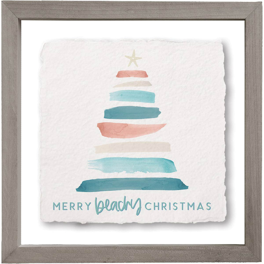 Beach Tree Christmas Framed Wall Art