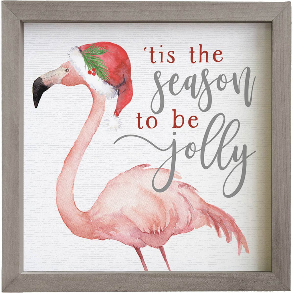 Santa Flamingo Framed Wall Art
