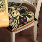 Tropical Noir Floral Chair Pads - Set of 4