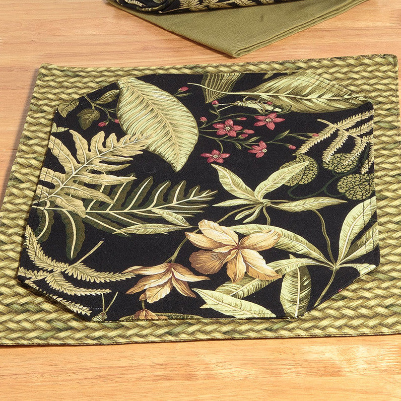 Tropical Noir Floral Placemats - Set of 4