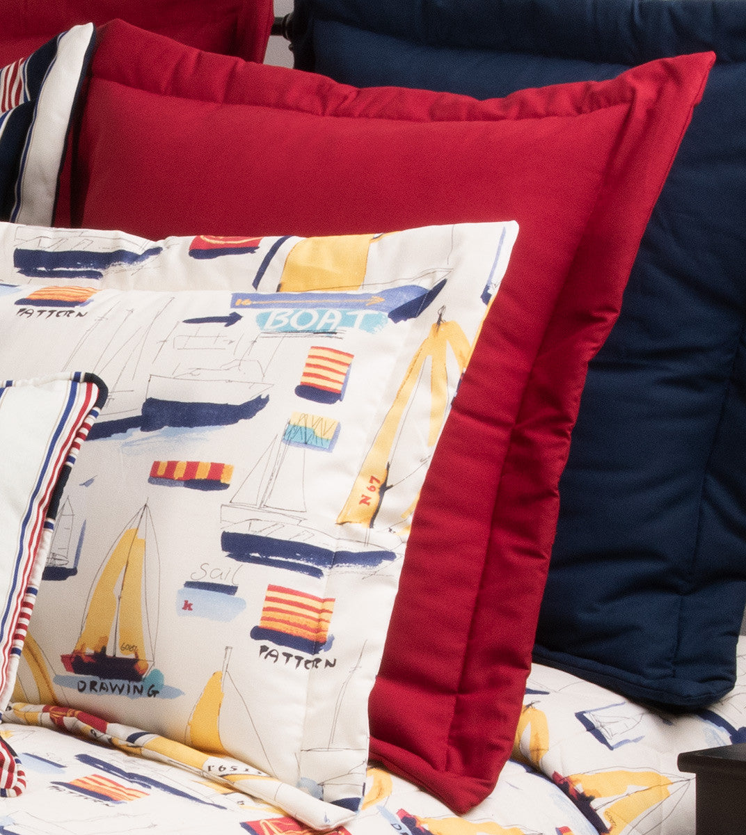 Cape Regatta Solid Red Euro Sham
