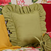 Maui Bliss Ruffled Green Square Pillow
