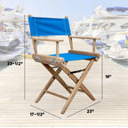 Teak Director's Chair with Pacific Blue Seat Cover