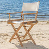 Teak Director's Chair with White Sand Seat Cover