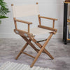 Teak Director's Chair with White Sand Seat Cover