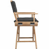 Teak Director's Chair with Black Cushioned Seat Cover