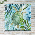 Turtle in Kelp Outdoor Wall Art