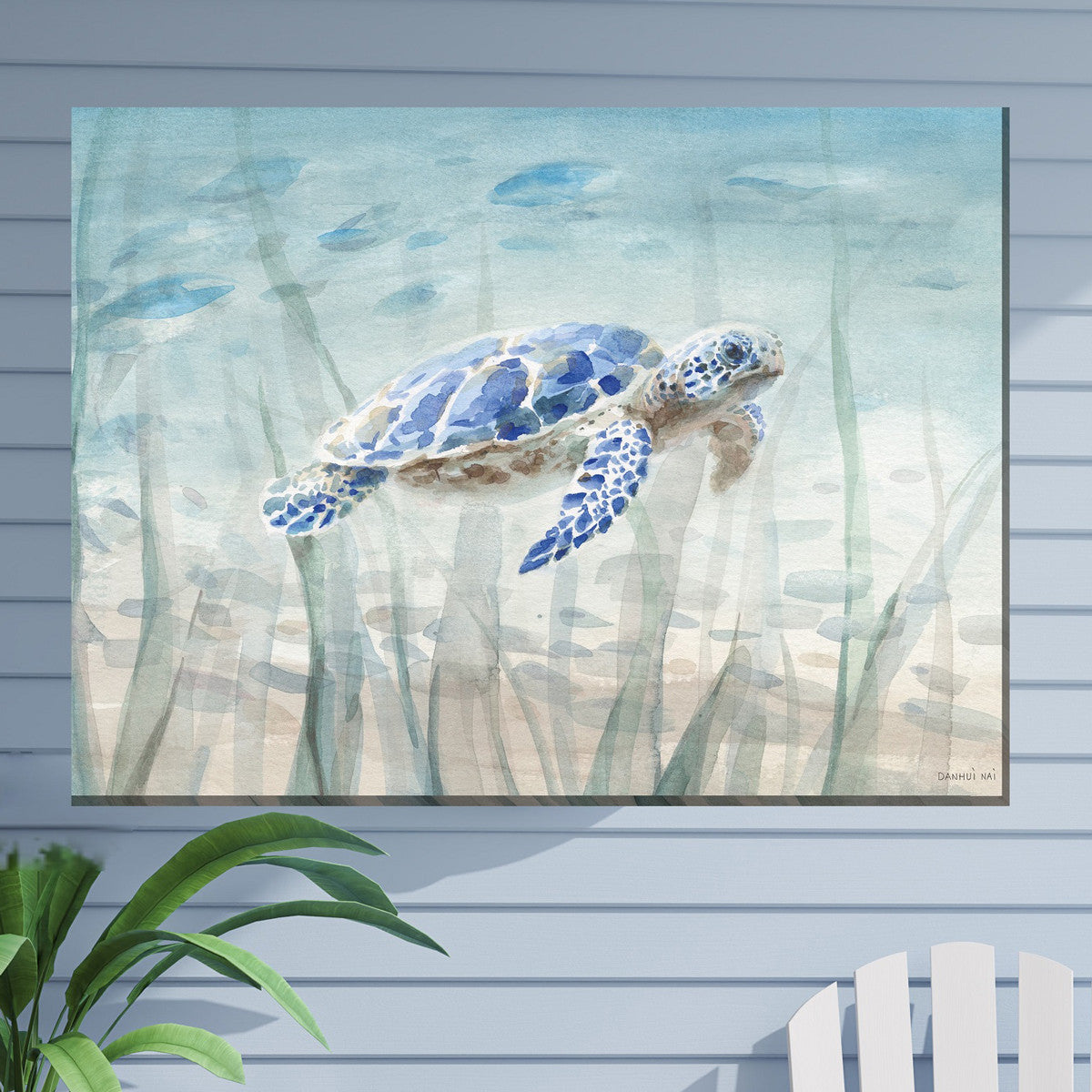 Blue Turtle Outdoor Wall Art