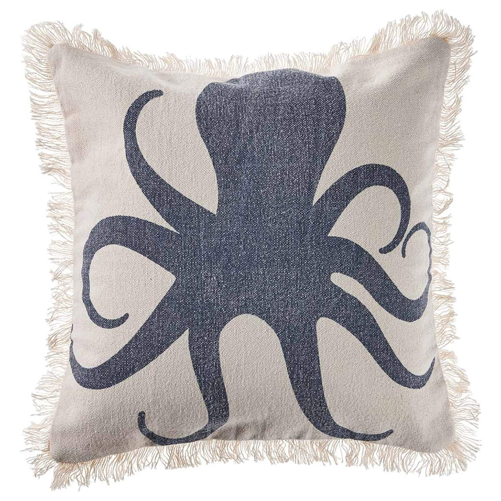 Indigo Octopus Pillow