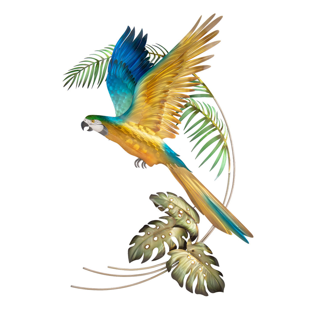 Golden Parrot Flight Wall Art