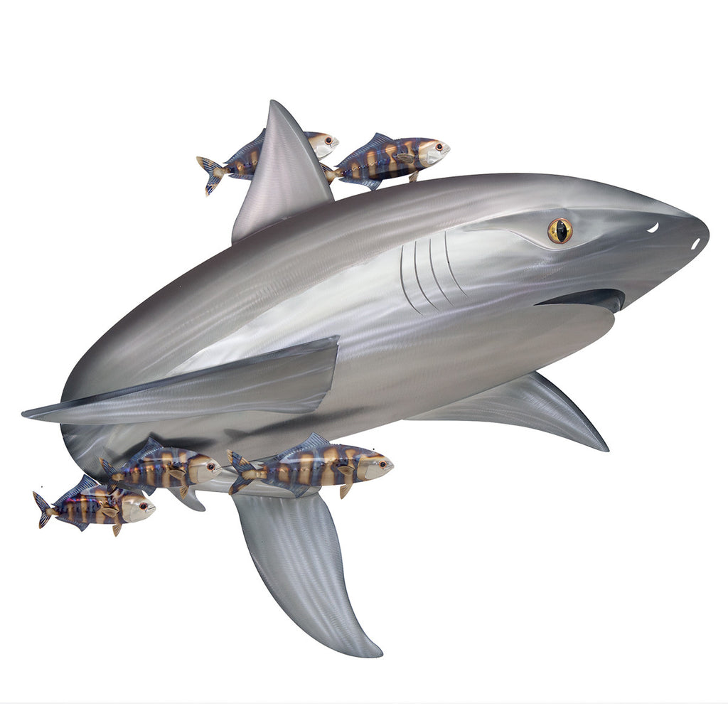 Silver Shark Metal Wall Art