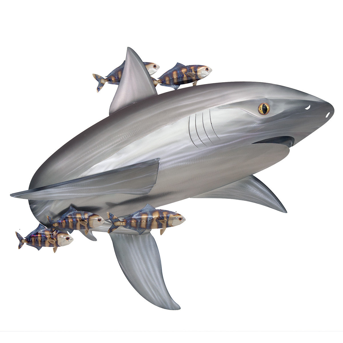 Silver Shark Metal Wall Art