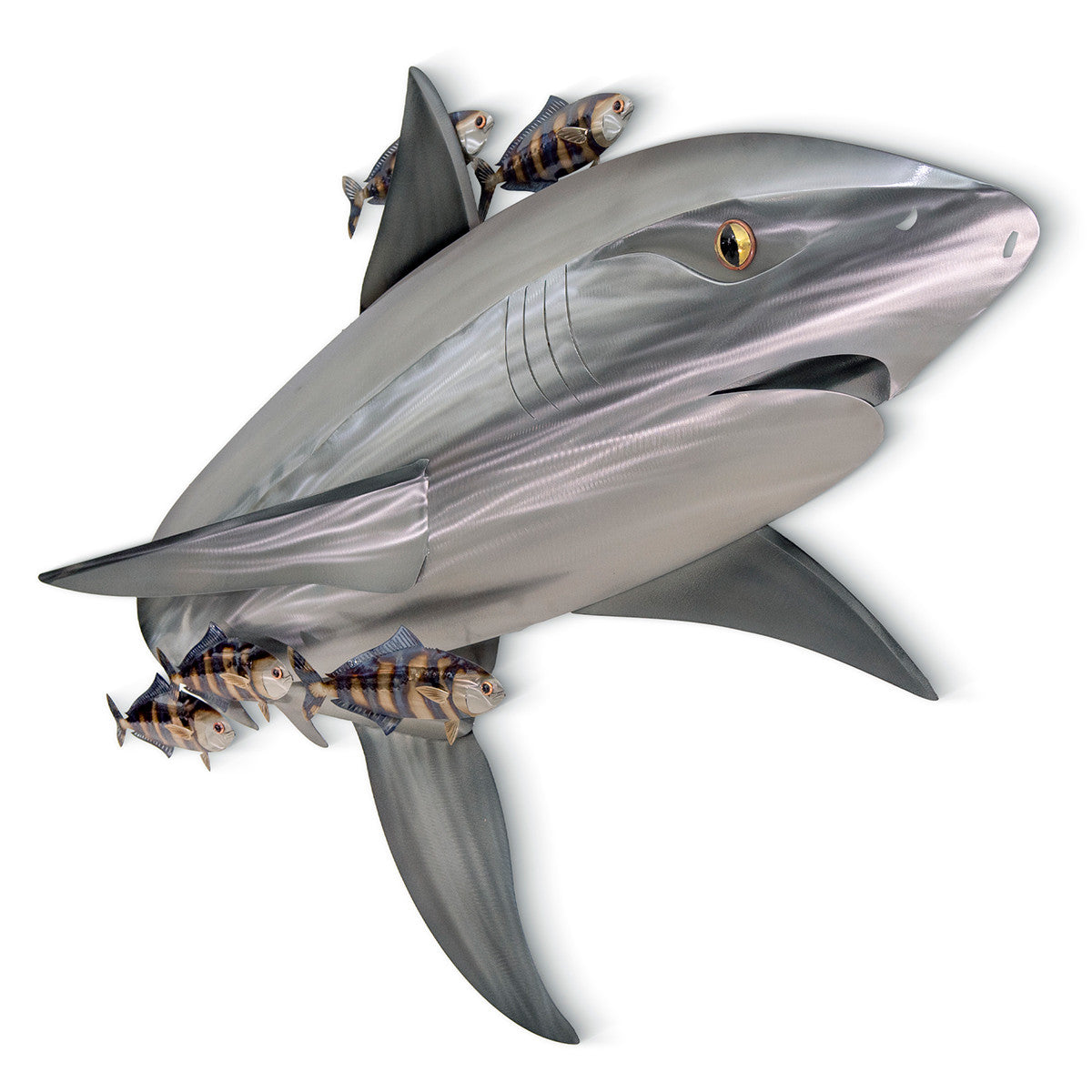 Silver Shark Metal Wall Art