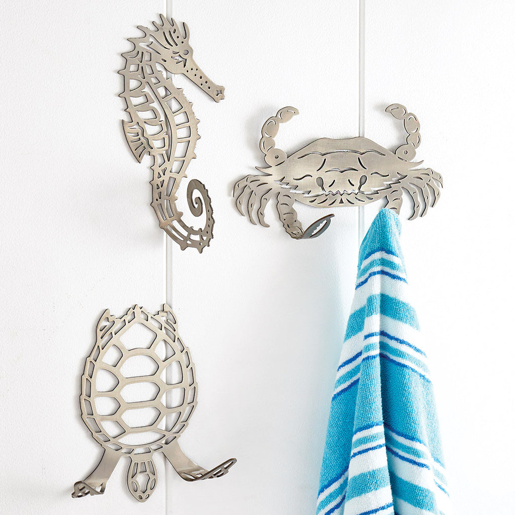 Silver Crab Double Towel Hook - SALE