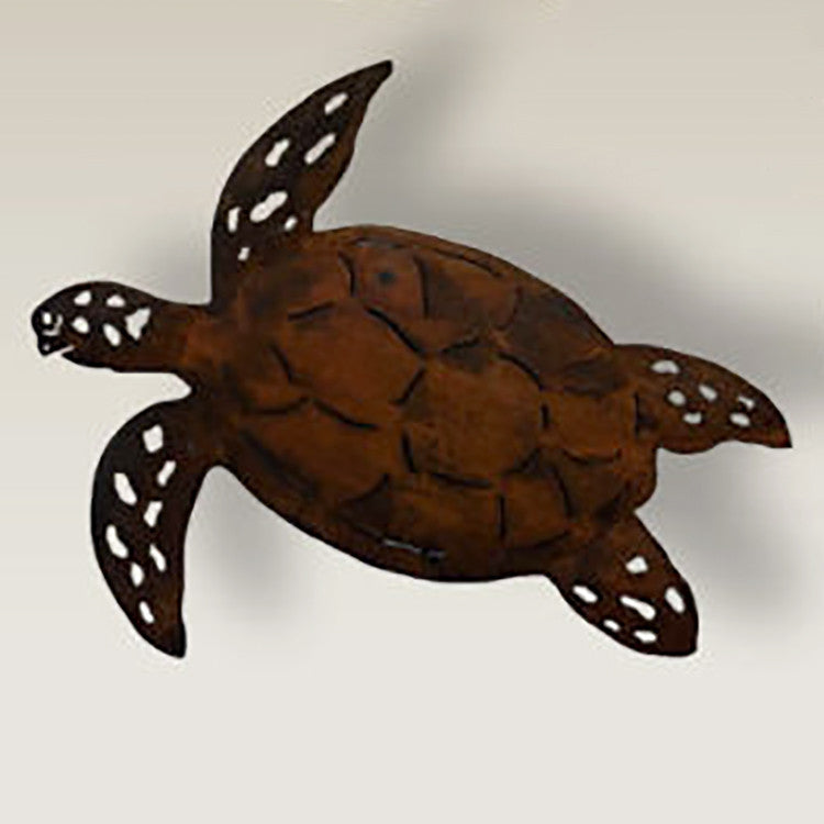 Oxidized Metal Sea Turtle Wall Art - Small