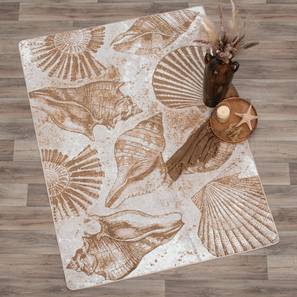 Andre Shell Rug Sandy Shore Shells Rug - 8 Ft. Round | Bella Coastal Decor