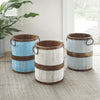 Coastal Blue-Washed Wood Bucket