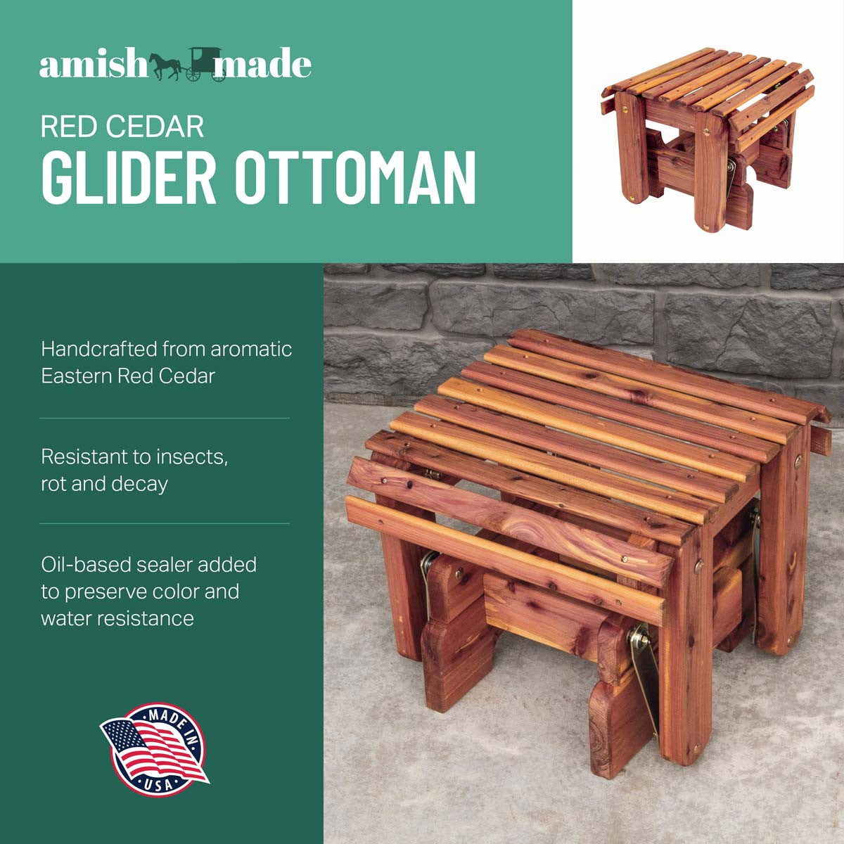 Timber Creek Cedar Gliding Ottoman