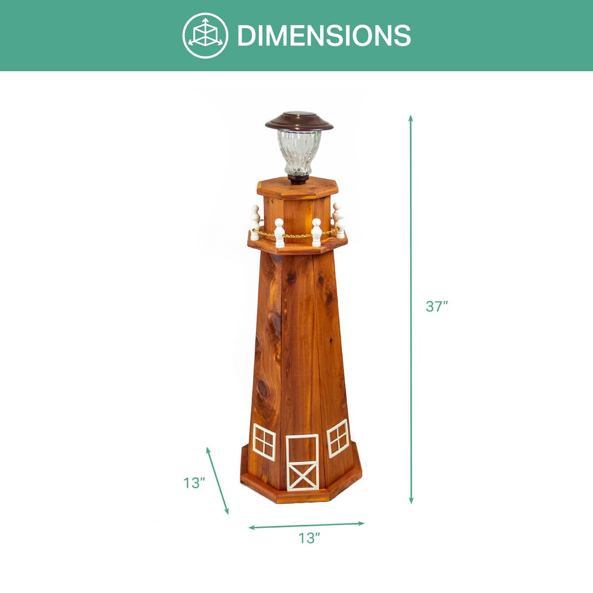 Seaside Beacon Solar Lighthouse - Small