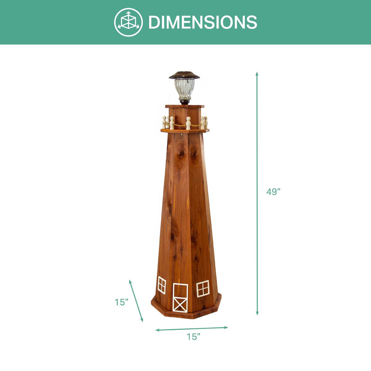 Seaside Beacon Solar Lighthouse - Large