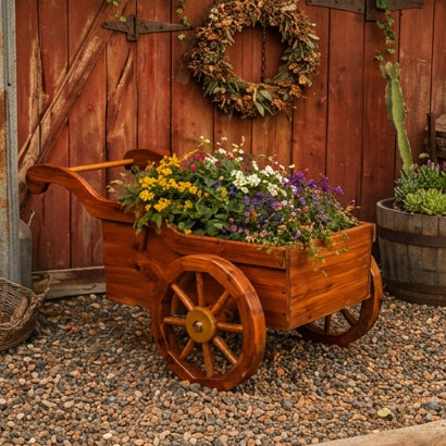 Timber Creek Cedar Peddler's Cart Planter