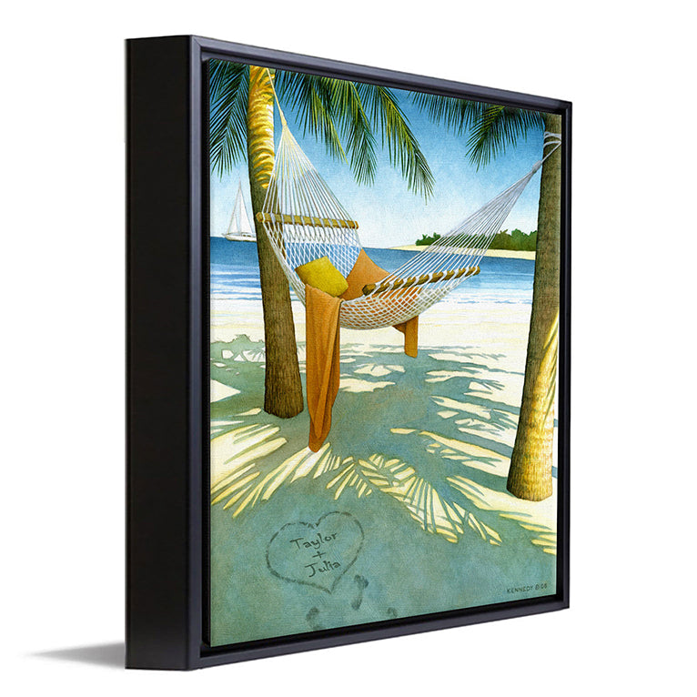 Alone at the Beach Personalized Framed Canvas