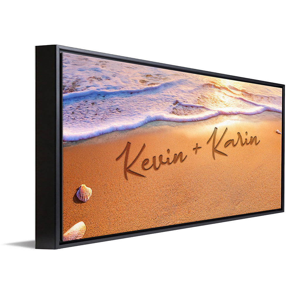 Seaside Romance Personalized Canvas Wall Art