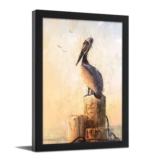 Pelican Perch Personalized Framed Canvas - Large