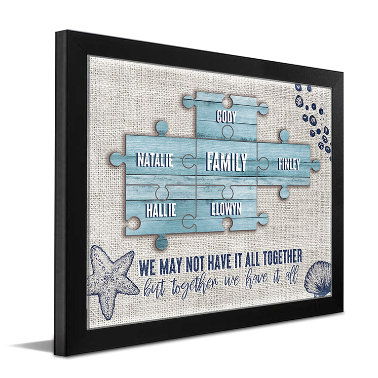 Seaside Puzzle Personalized Framed Paper Print